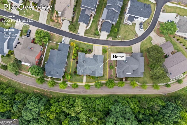 555 Red Bluff Dr, Athens, GA 30607 - view of property location featuring nearby suburban area and property boundaries highlighted