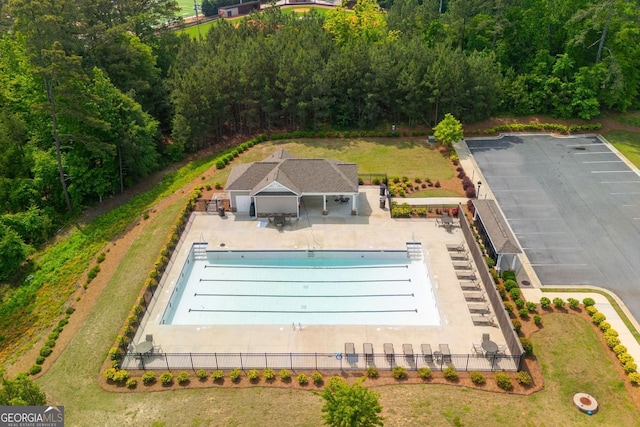 996 Layton Dr, Buford, GA 30518 - aerial view of property and surrounding area featuring a pool area