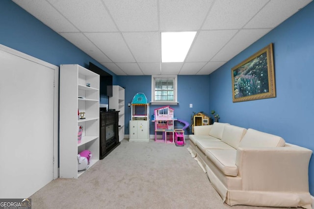 1769 Milford Creek Cts SW, Marietta, GA 30008 - rec room featuring a drop ceiling and carpet flooring