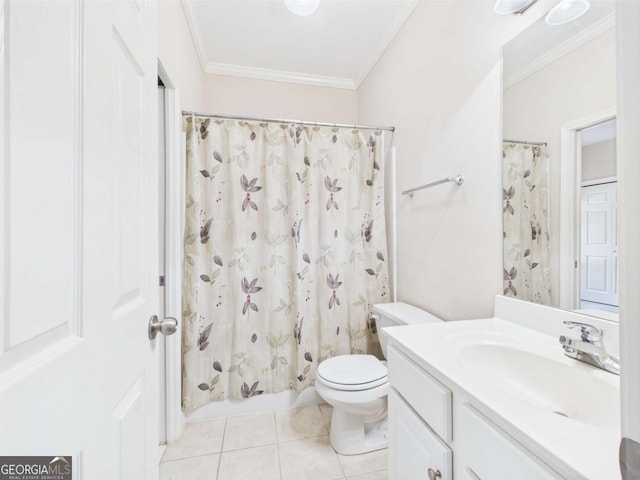 1090 Lane Creek Cir, Bishop, GA 30621 - full bath featuring vanity, tile patterned flooring, and crown molding