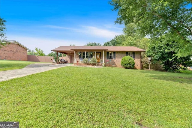 1277 Abrams Rd SE, Silver Creek, GA 30173 - single story home with driveway, a carport, and brick siding