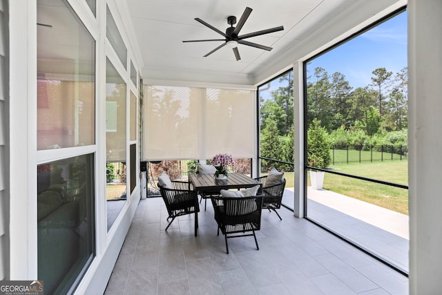 229 Widener Way, Peachtree City, GA 30269 - sunroom featuring a ceiling fan and healthy amount of natural light