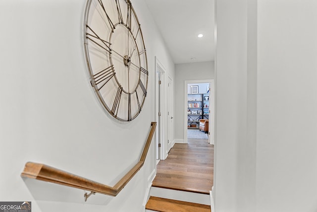 229 Widener Way, Peachtree City, GA 30269 - corridor featuring wood finished floors, recessed lighting, and baseboards