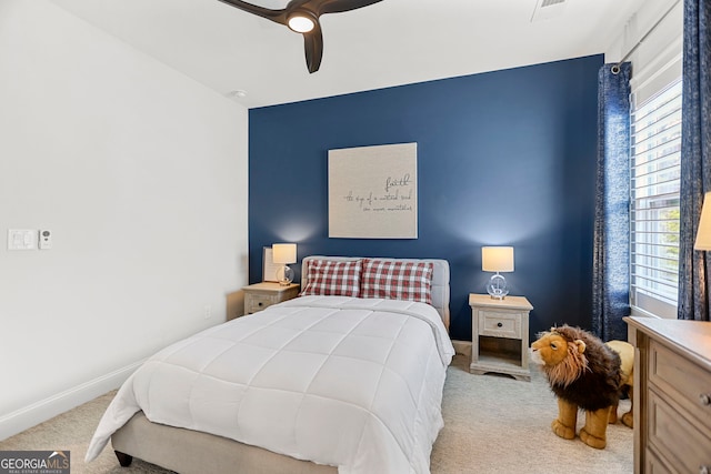 229 Widener Way, Peachtree City, GA 30269 - carpeted bedroom featuring ceiling fan and baseboards