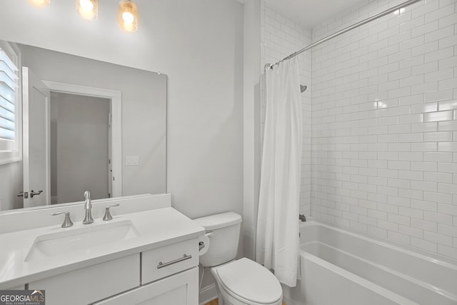 229 Widener Way, Peachtree City, GA 30269 - full bath with vanity, shower / tub combo with curtain, and toilet