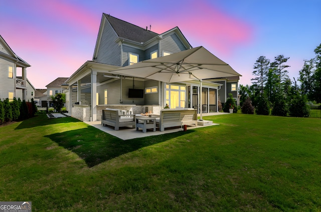 229 Widener Way, Peachtree City, GA 30269 - rear view of property with outdoor lounge area and a patio area