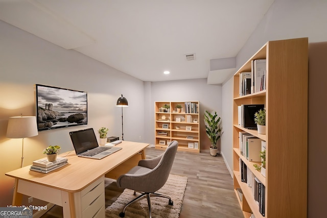 4191 Alaina Cir, Austell, GA 30106 - office featuring light wood-style floors and recessed lighting