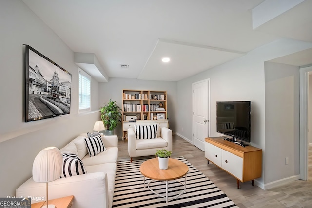 4191 Alaina Cir, Austell, GA 30106 - living area with light wood-type flooring, baseboards, and recessed lighting