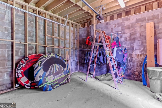 160 Birch Rd, Covington, GA 30014 - miscellaneous room featuring concrete block wall