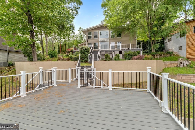 160 Birch Rd, Covington, GA 30014 - wooden deck featuring stairway
