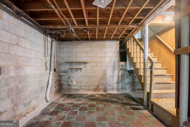 2311 Cherry Blossom Dr SW, Atlanta, GA 30331 - unfinished below grade area with stairs and tile patterned floors