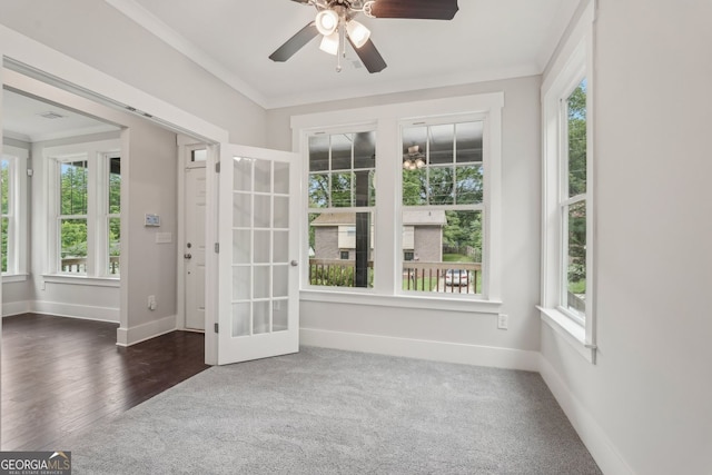 1158 Welch St SW, Atlanta, GA 30310 - empty room featuring healthy amount of natural light, ceiling fan, crown molding, and carpet floors