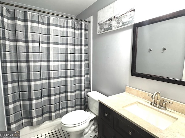 2674 Misty Rock Cv, Dacula, GA 30019 - full bath featuring toilet, vanity, and a shower with shower curtain