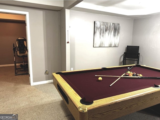 2674 Misty Rock Cv, Dacula, GA 30019 - rec room featuring billiards table, carpet, and baseboards