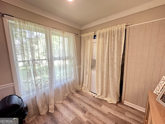 1815 Oak Spring St, Statham, GA 30666 - entryway with wood finished floors and ornamental molding
