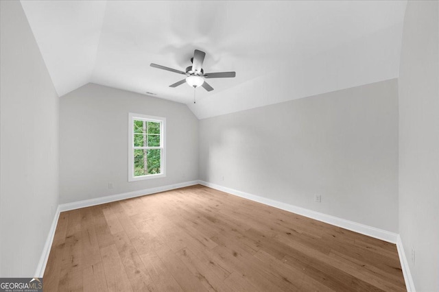 225 Laurel Place Dr, Cornelia, GA 30531 - bonus room featuring vaulted ceiling, light wood finished floors, ceiling fan, and baseboards