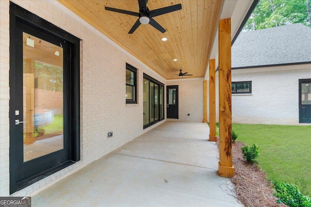 225 Laurel Place Dr, Cornelia, GA 30531 - view of patio featuring ceiling fan