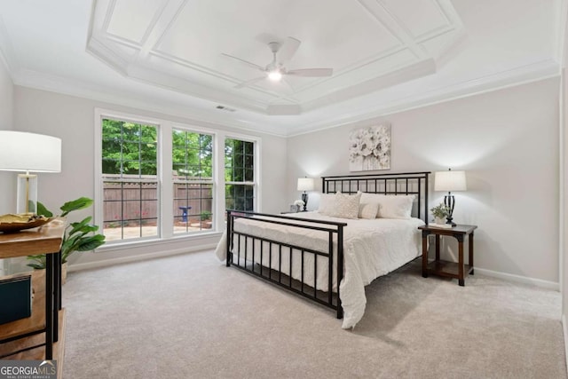 550 Mae Ln, Alpharetta, GA 30004 - bedroom featuring crown molding, carpet, baseboards, and ceiling fan