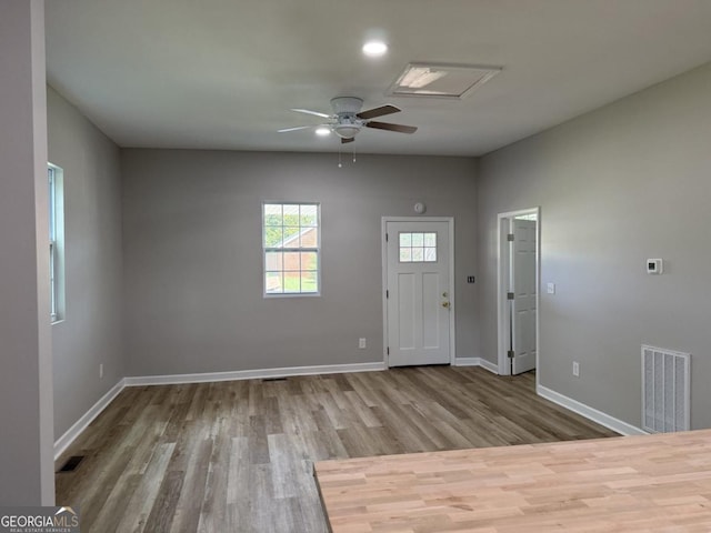 1300 Murphy Ave, Lagrange, GA 30240 - foyer entrance with wood finished floors, ceiling fan, and baseboards