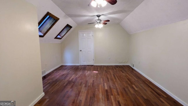 3246 Able Ct, Marietta, GA 30062 - additional living space with ceiling fan, vaulted ceiling, and wood finished floors