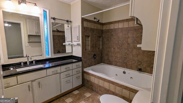 3246 Able Ct, Marietta, GA 30062 - full bath with a combined bath / shower with jetted tub, vanity, and tile patterned floors