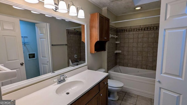 3246 Able Ct, Marietta, GA 30062 - full bathroom featuring tile patterned floors, tub / shower combination, vanity, and ornamental molding
