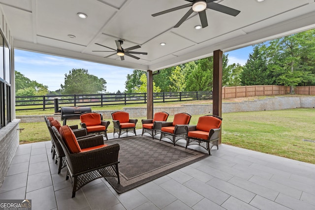 245 Mitchell Rd, Monroe, GA 30656 - view of patio with ceiling fan and an outdoor hangout area