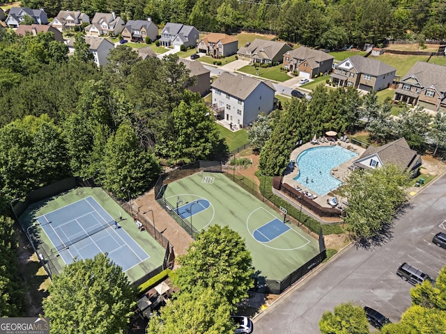 237 Parc Dr, Canton, GA 30114 - aerial view of residential area with a pool area