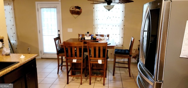 111 Tyndall St, Perry, GA 31069 - dining space featuring a ceiling fan and light tile patterned floors