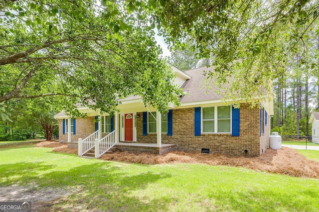 1282 Long Bridge Rd, Rincon, GA 31326 - view of front facade with brick siding, crawl space, roof with shingles, and covered porch