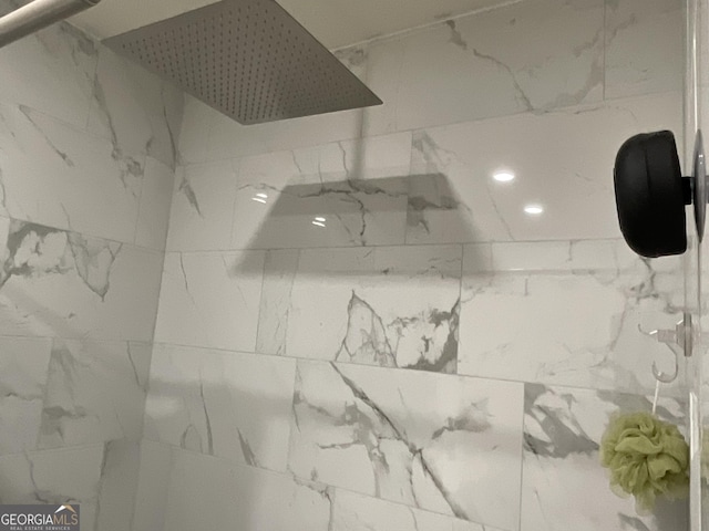170 Beatrice St, Dallas, GA 30157 - bathroom view of a tile shower and recessed lighting