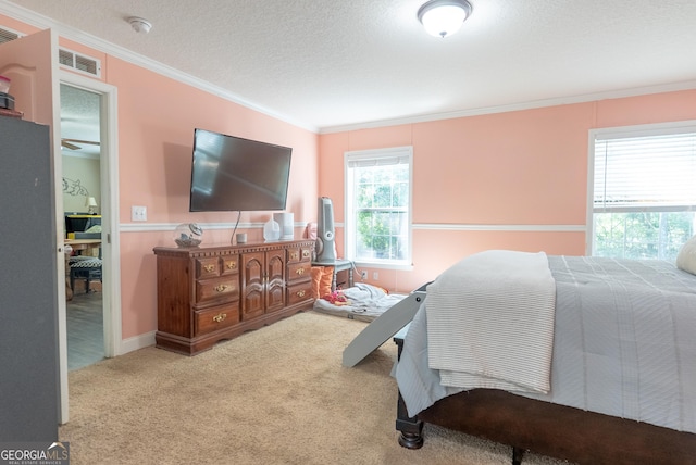 3251 Harrell Rd, Whigham, GA 39897 - carpeted bedroom with ornamental molding and a textured ceiling