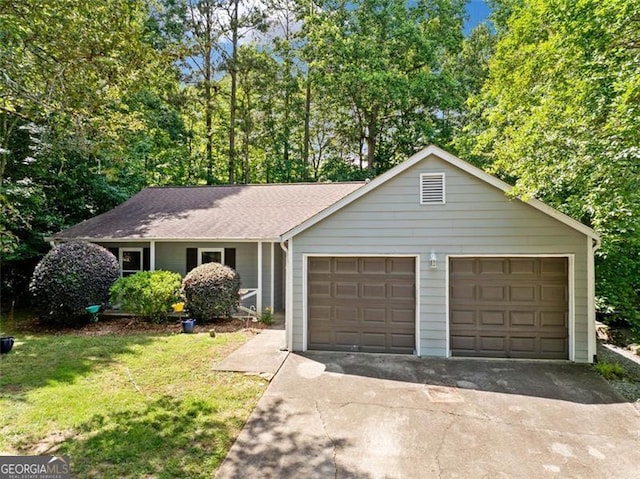 10650 Colony Glen Dr, Johns Creek, GA 30022 - ranch-style home with an attached garage, a front yard, and driveway