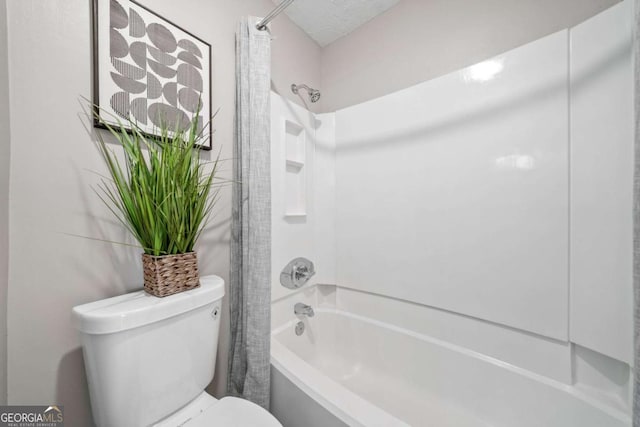 705 Beaufort Cir, Duluth, GA 30096 - bathroom with toilet and shower / bath combination with curtain