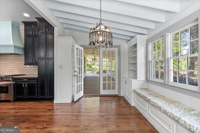 441 Crumbley Rd, Mcdonough, GA 30252 - interior space featuring french doors, a chandelier, and plenty of natural light