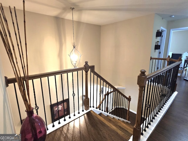 4860 Berkeley Glen Dr, Peachtree Corners, GA 30092 - staircase with wood finished floors