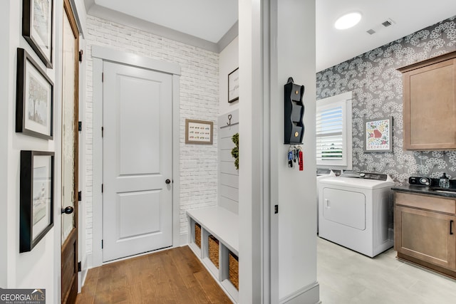 485 Delaperriere Loop, Jefferson, GA 30549 - mudroom featuring wallpapered walls and light wood finished floors