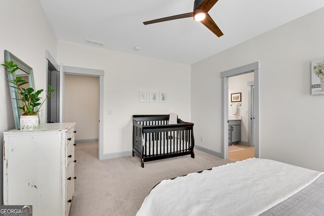 485 Delaperriere Loop, Jefferson, GA 30549 - bedroom with light colored carpet and ceiling fan