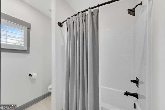 485 Delaperriere Loop, Jefferson, GA 30549 - full bath with shower / bath combination with curtain and tile patterned flooring