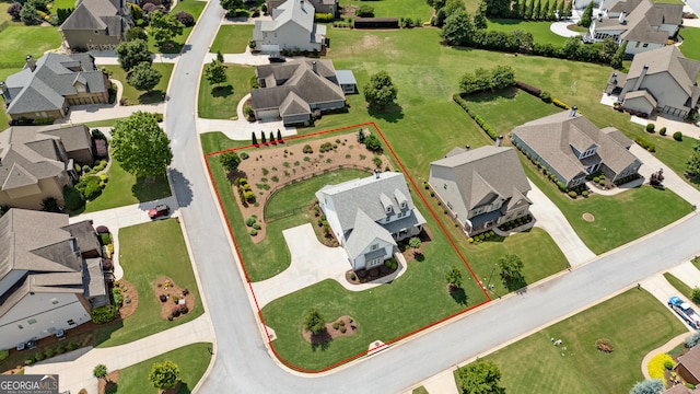 485 Delaperriere Loop, Jefferson, GA 30549 - aerial view of residential area featuring property parcel outlined