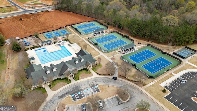 485 Delaperriere Loop, Jefferson, GA 30549 - view of property location featuring a pool area and a forest