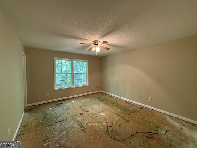261 Sally Duke Dr, Whitesburg, GA 30185 - spare room featuring ceiling fan, baseboards, and a textured ceiling