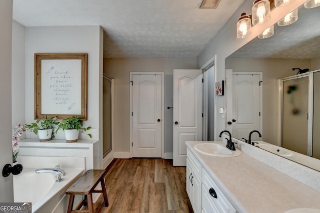 1882 Flowering Dr, Grayson, GA 30017 - bathroom with a shower stall, double vanity, and a garden tub