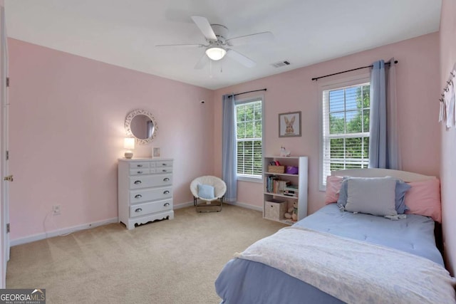 3980 Suwanee Place Dr, Suwanee, GA 30024 - bedroom featuring baseboards, carpet, and a ceiling fan
