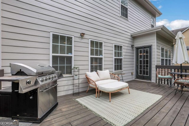 3980 Suwanee Place Dr, Suwanee, GA 30024 - wooden terrace featuring area for grilling