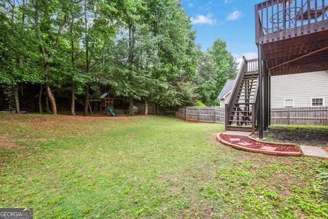 3980 Suwanee Place Dr, Suwanee, GA 30024 - view of yard with stairway and a playground