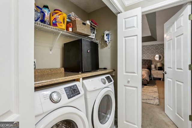 135 Clubhouse Dr NW, Kennesaw, GA 30144 - washroom with carpet floors and washing machine and dryer