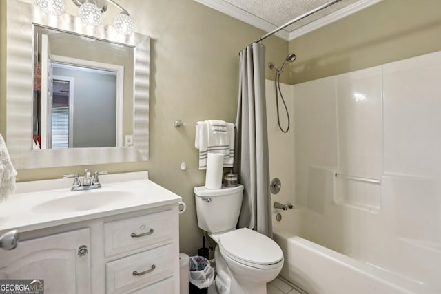 135 Clubhouse Dr NW, Kennesaw, GA 30144 - full bath with vanity, toilet, shower / tub combo, and crown molding