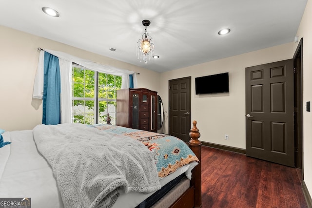 5995 Wellington Ave, Gainesville, GA 30506 - bedroom with dark wood finished floors, baseboards, and recessed lighting