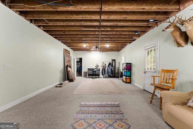 5995 Wellington Ave, Gainesville, GA 30506 - below grade area featuring carpet floors and baseboards